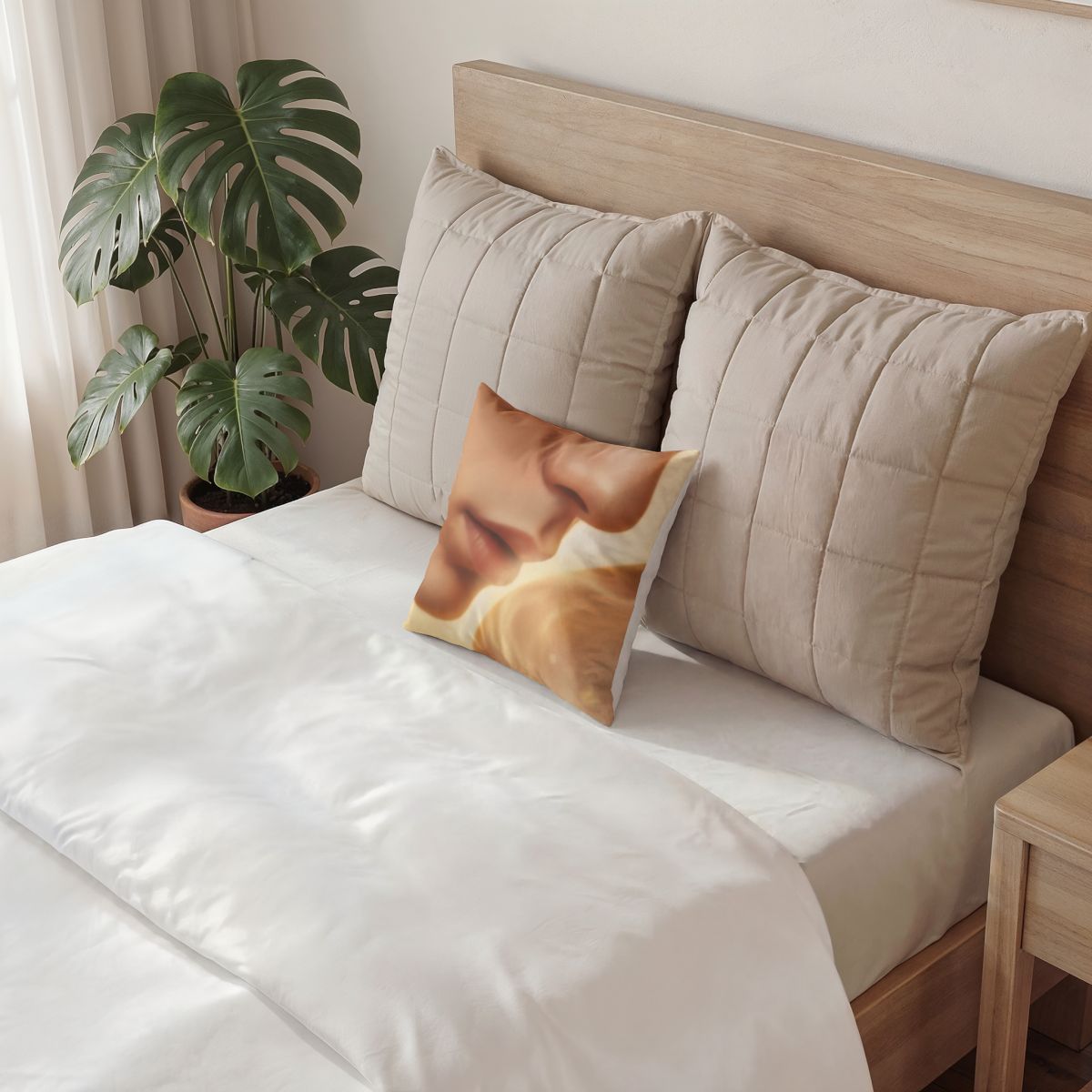 Poly Velvet Pillow - Golden Whisper Glow | Echovira Gallery