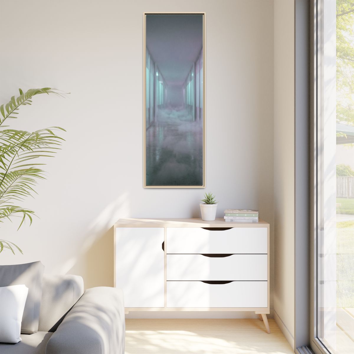 Matte Canvas, Framed - Liminal Corridor Fog Art Print —... |...