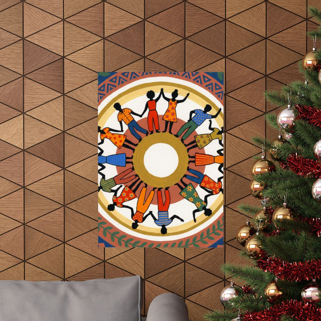 Matte Vertical Poster - Unity Mandala Folk Art (8×10 & 36×54)