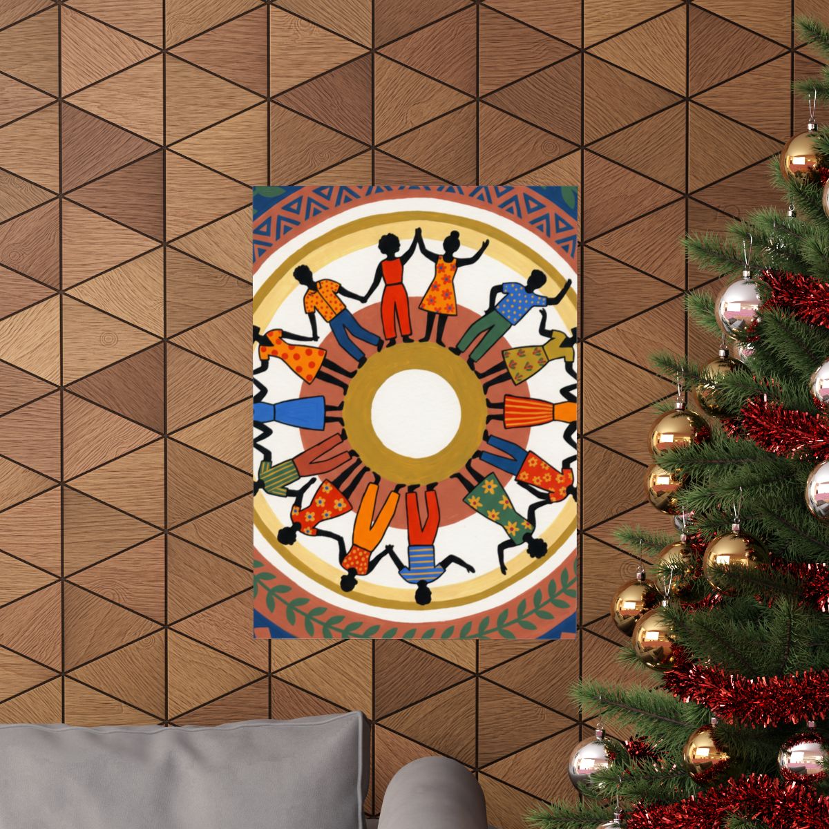 Matte Vertical Poster - Unity Mandala Folk Art (8×10 & 36×54)