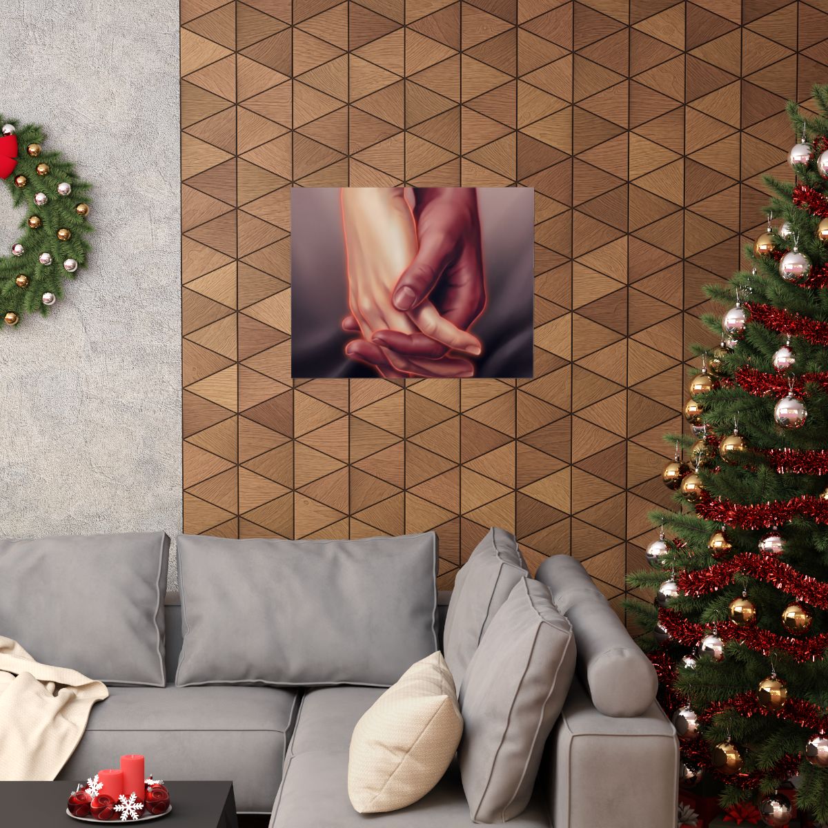 Matte Horizontal Posters - Ethereal Connection Holding Hands...