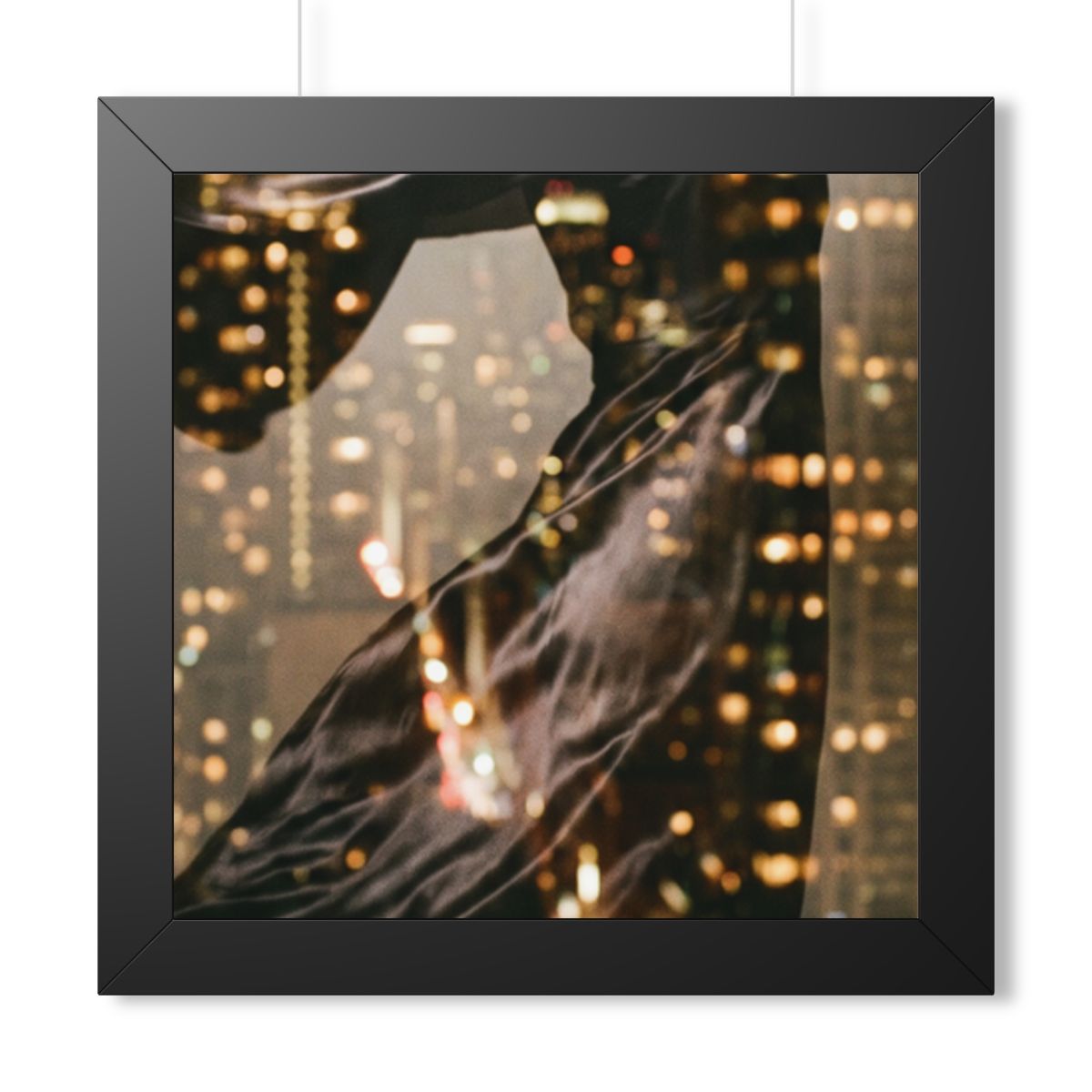 Framed Vertical Poster - Nocturnal City Metamorphosis Art —...
