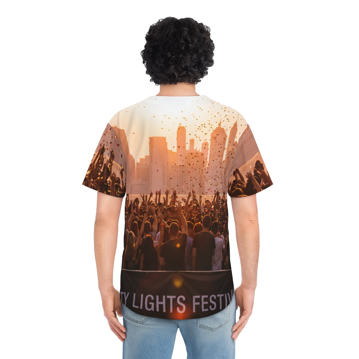 Men's Baseball Jersey - City Lights | Echovira Gallery
