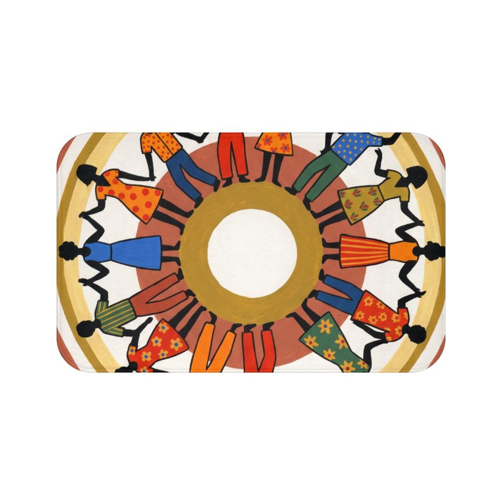 Bath Mat - Unity Mandala Folk Art | Echovira Gallery