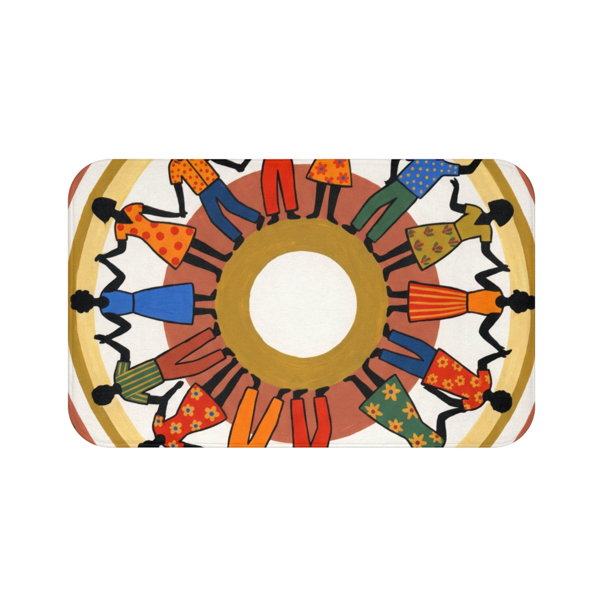 Bath Mat - Unity Mandala Folk Art | Echovira Gallery