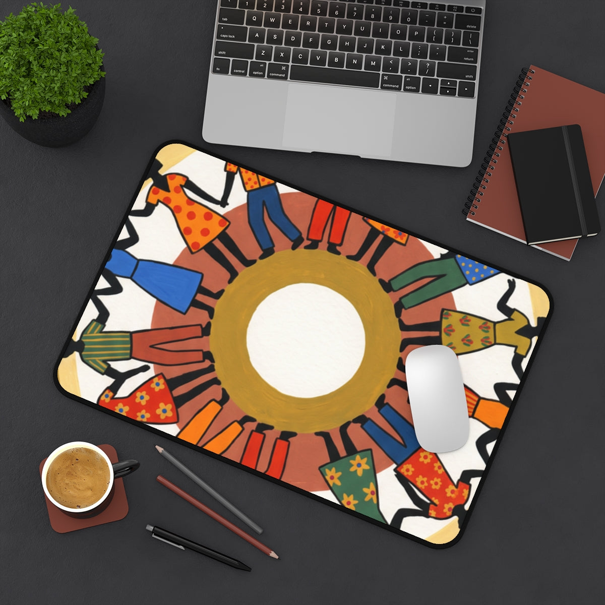 Desk Mat - Unity Mandala Folk Art | Echovira Gallery