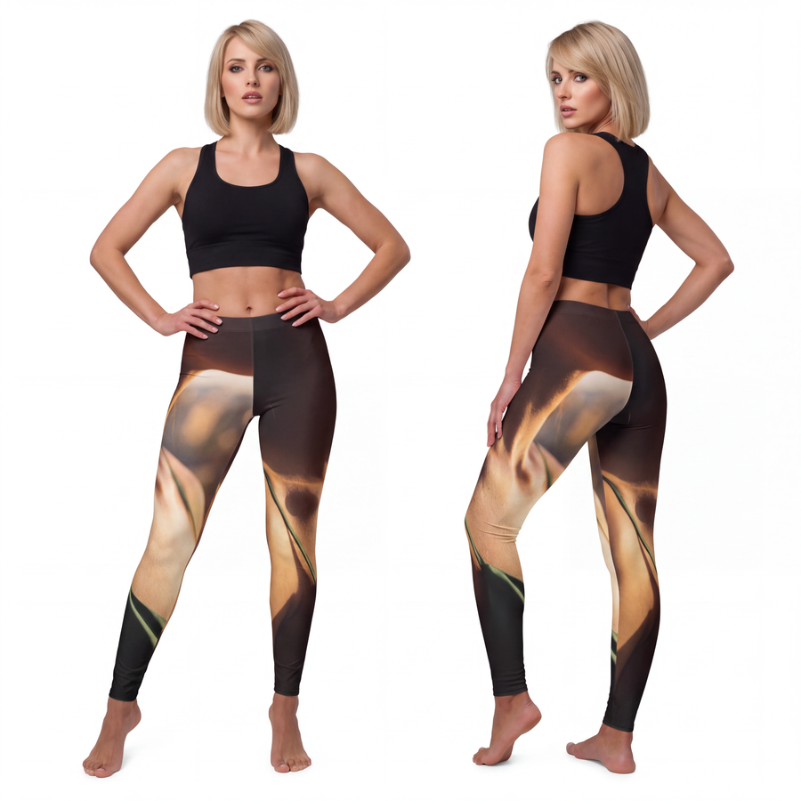 Women's Casual Spandex Leggings - Golden Hour Spandex Leggings - Cozy Emerald