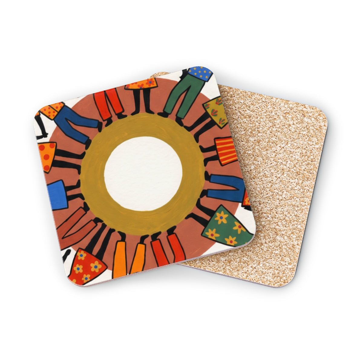 Coasters Set - Unity Mandala Folk Art (1 & 4 pcs) | Echovira...