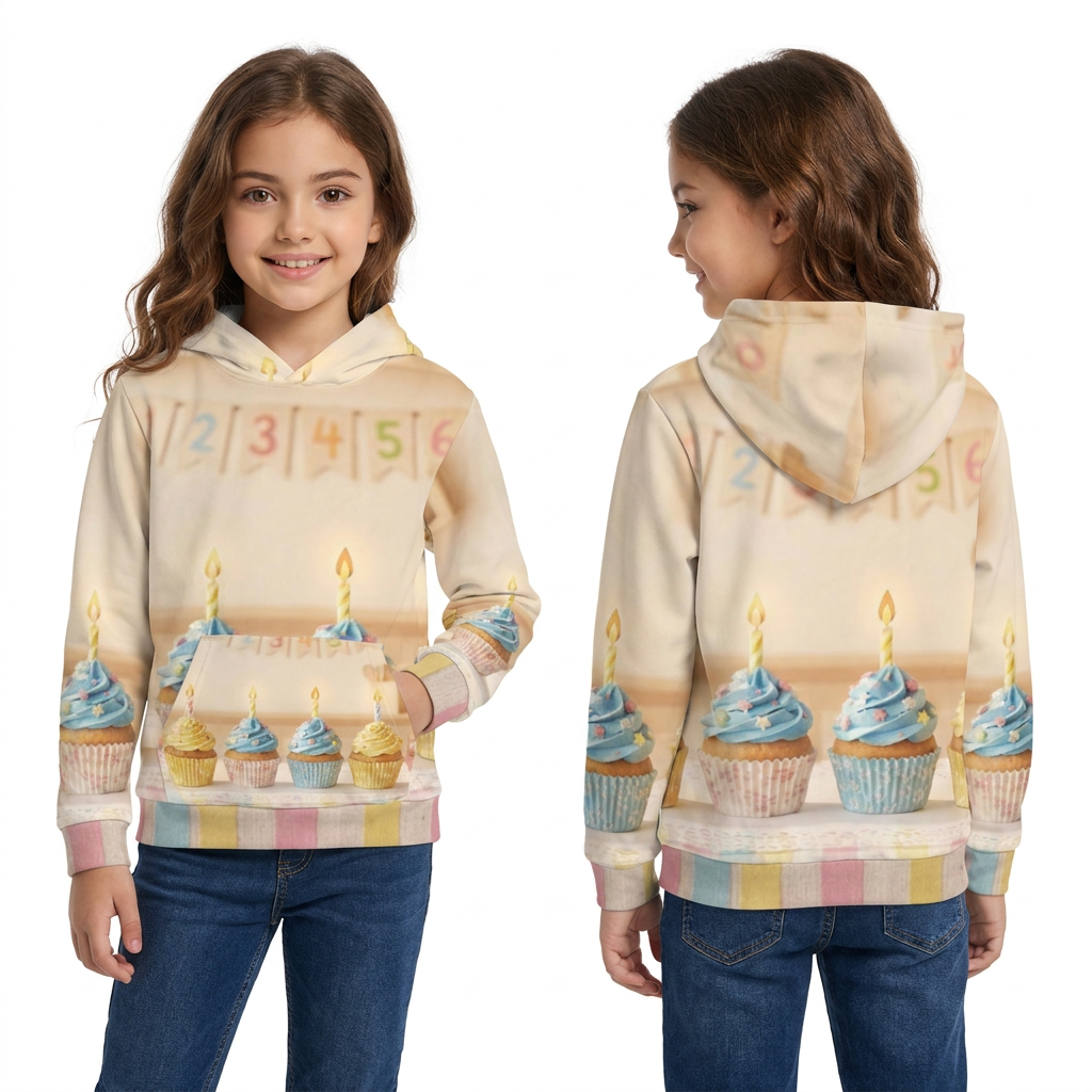 Sudadera infantil cupcakes de cumpleaños pastel