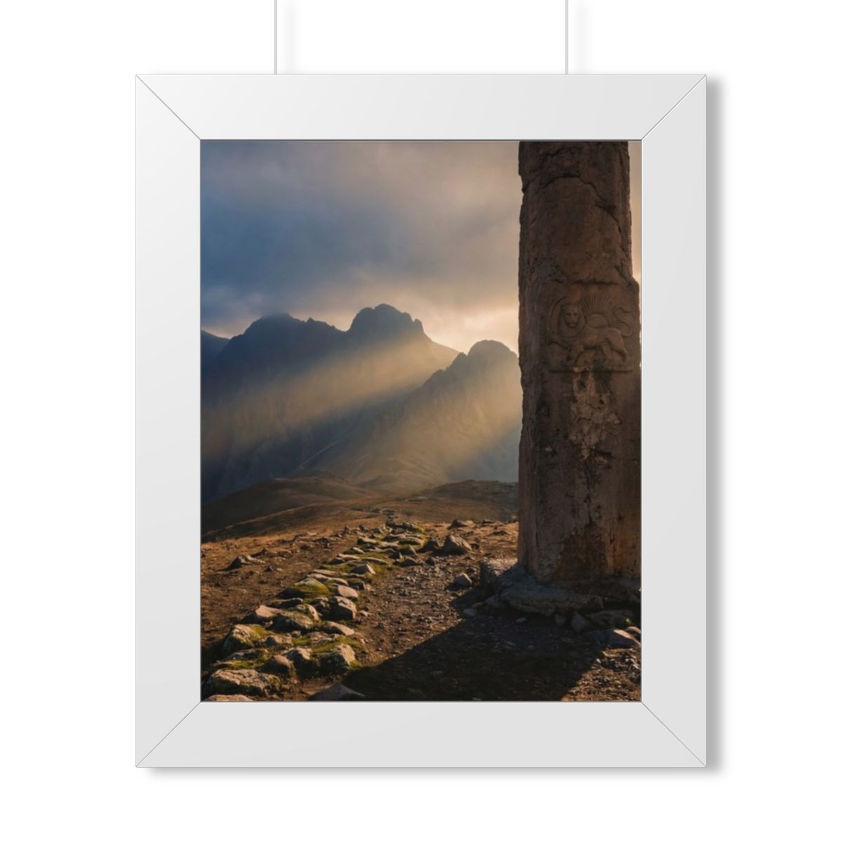 Framed Vertical Poster - Mystic Monolith Ancient Persian......