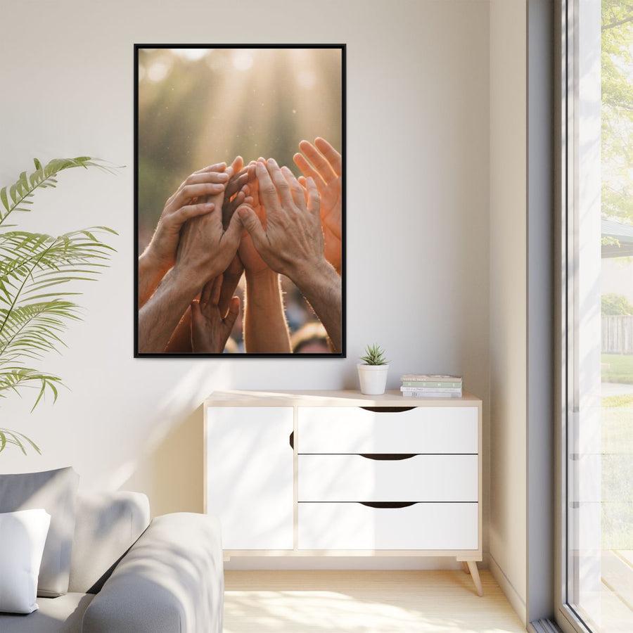 Portrait Matte Canvas, Black Frame - Rising Sunburst