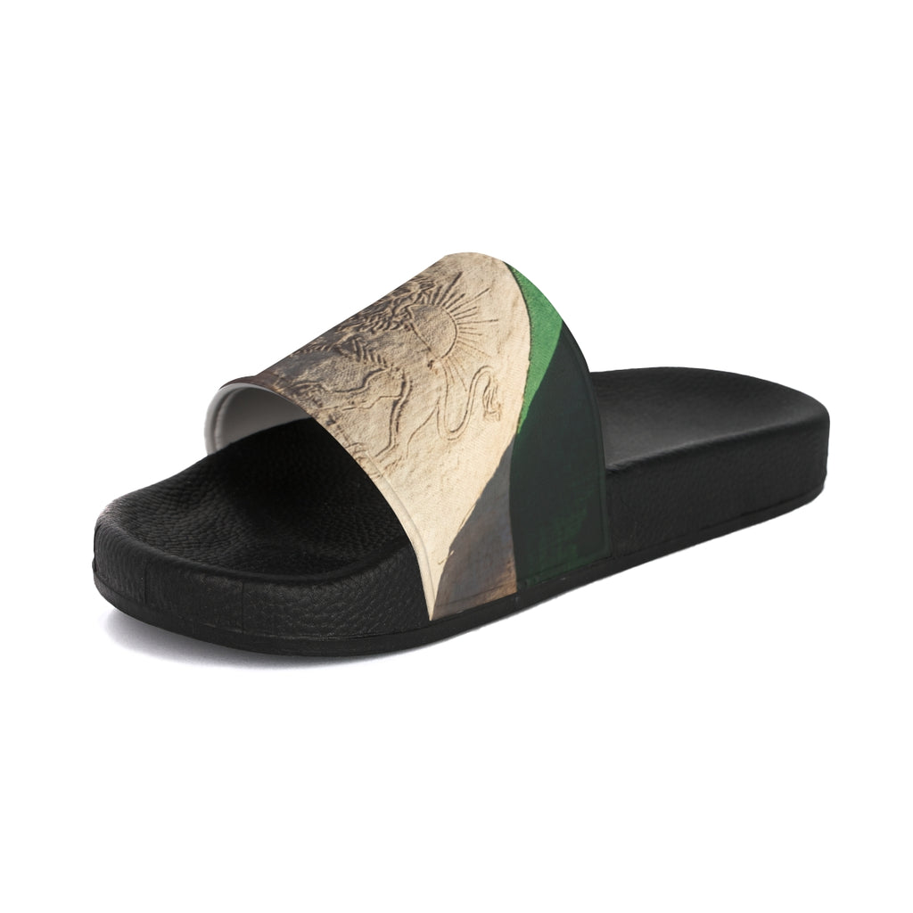 Women's Slide Sandals - Vintage Persian Lion and Sun Flag......