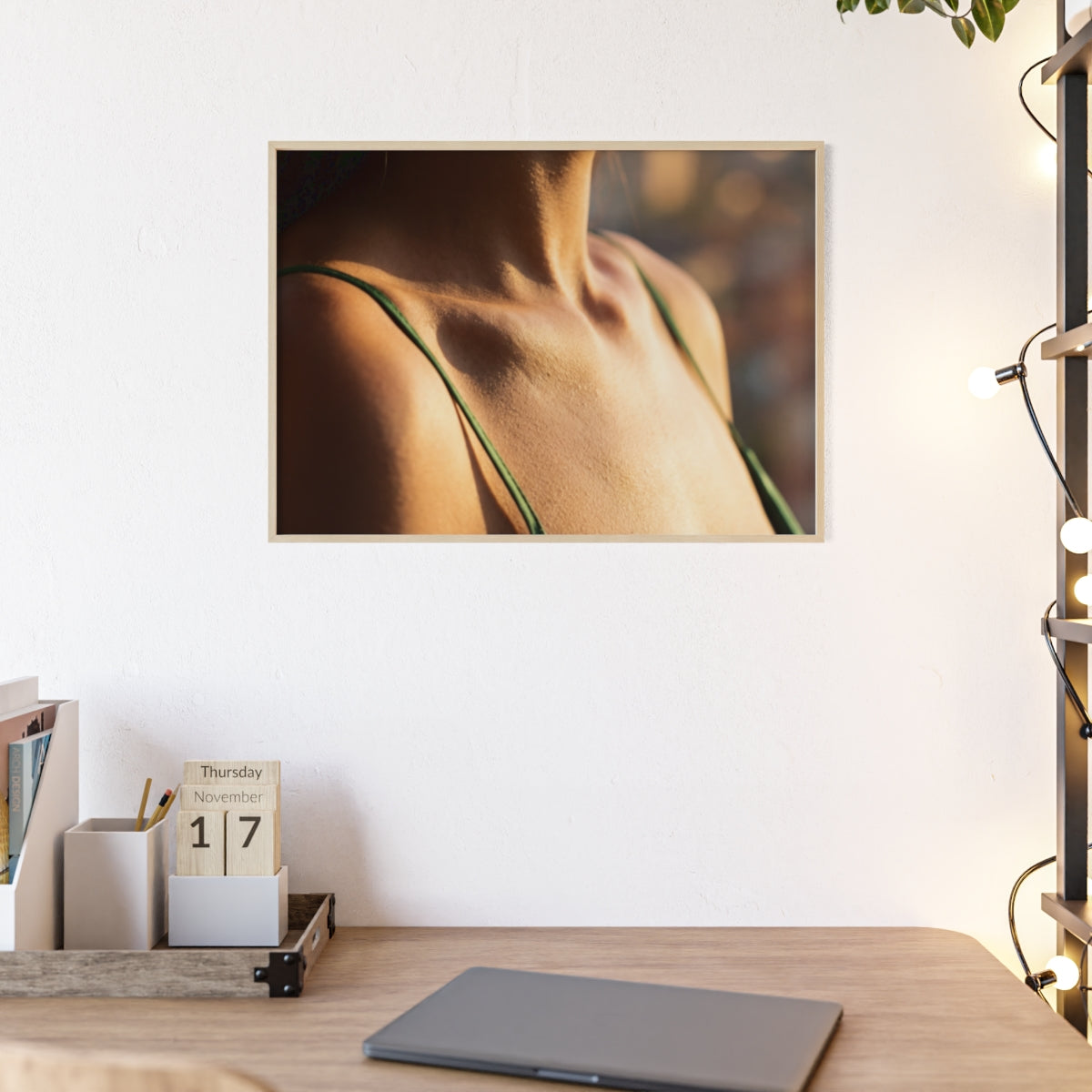 Poster with Wooden Frame - Sunlit Portrait