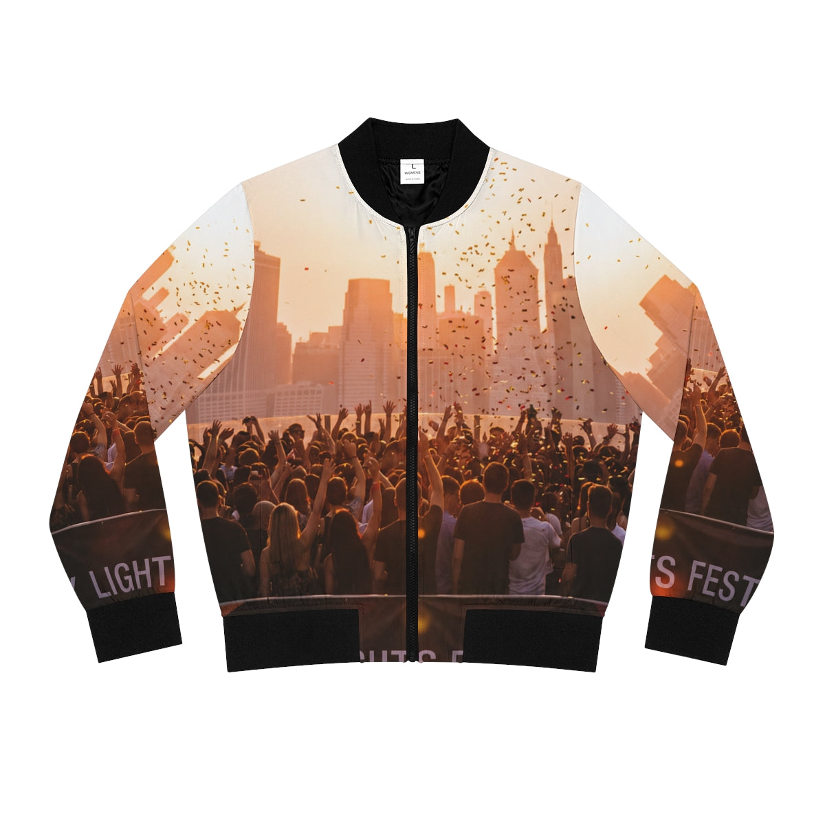 Women's Bomber Jacket - City Lights | Echovira Gallery