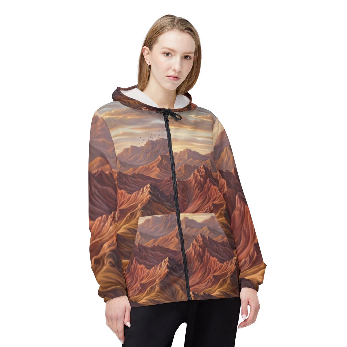 Desert Sunset Windbreaker Jacket for Women
