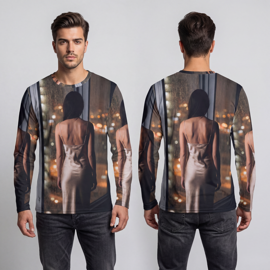 Men's Long Sleeve Shirt - City Rain Vibes