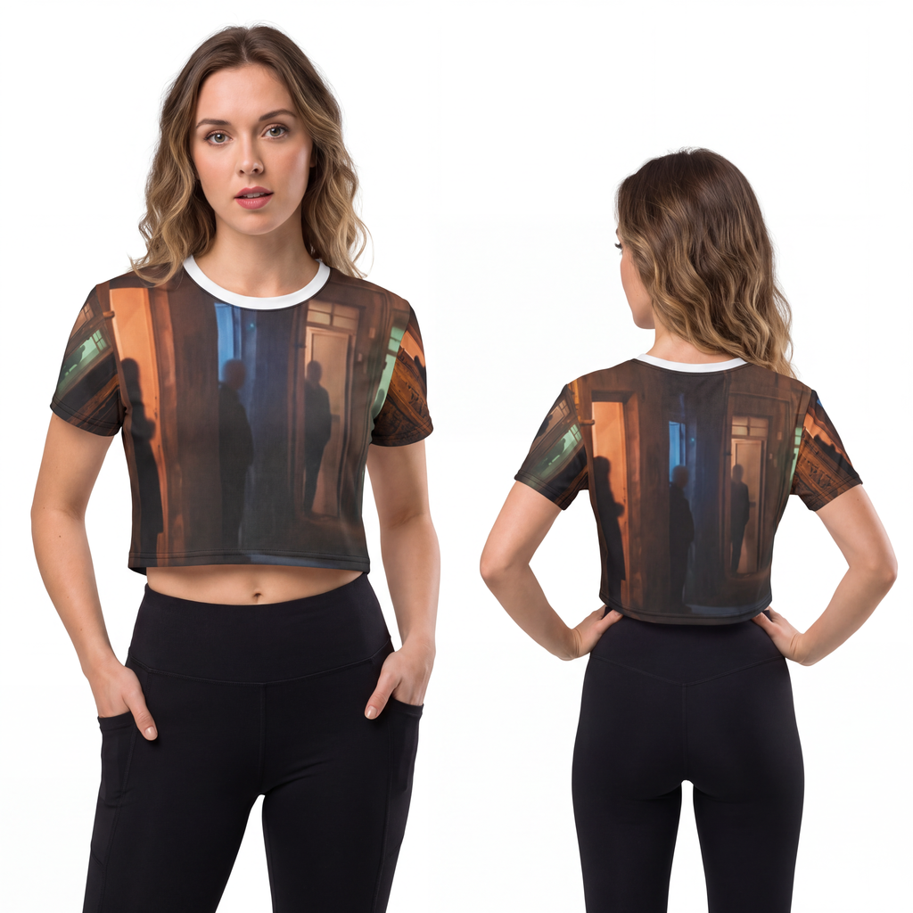 Crop Tee - Shadowed Alleyway Mystery Art Print | Echovira...