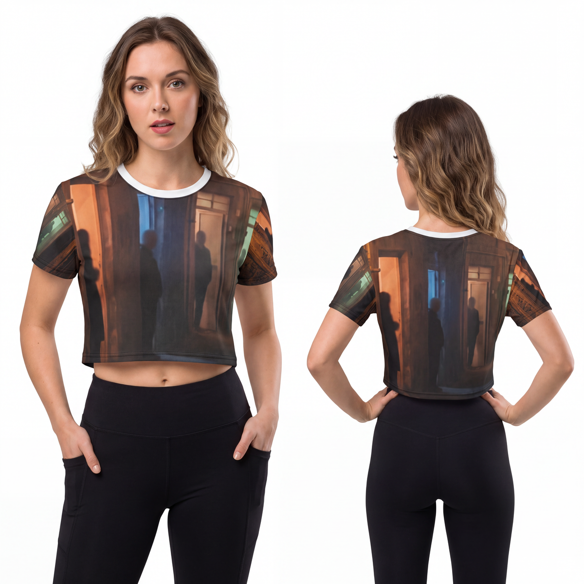 Crop Tee - Shadowed Alleyway Mystery Art Print | Echovira...