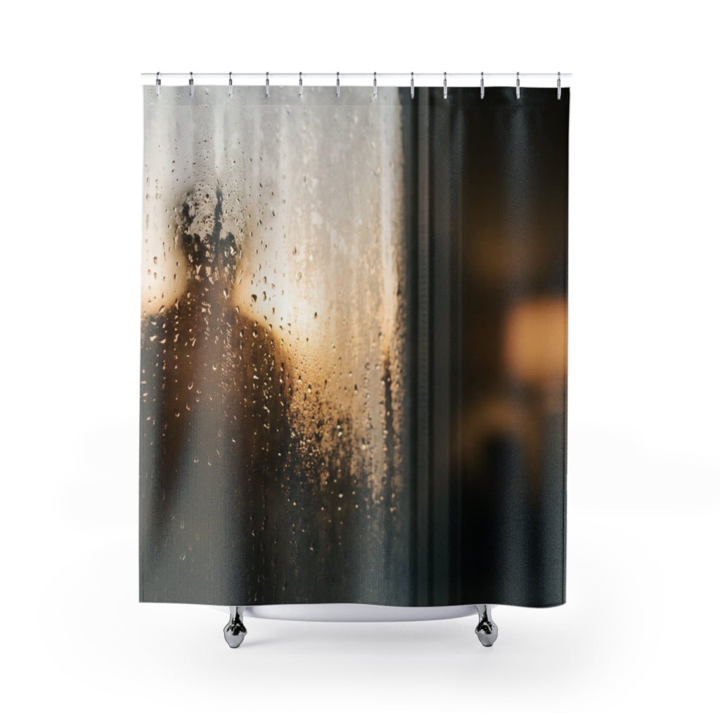 Shower Curtain - Misty Silhouette Amber | Echovira Gallery