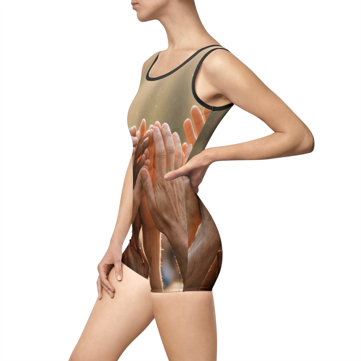 Women's Vintage Swimsuit - Golden Rays of Unity Wall Art |...