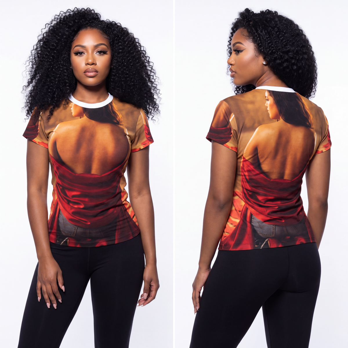 Women's Cut & Sew Tee - Crimson Reverie Top | Echovira...