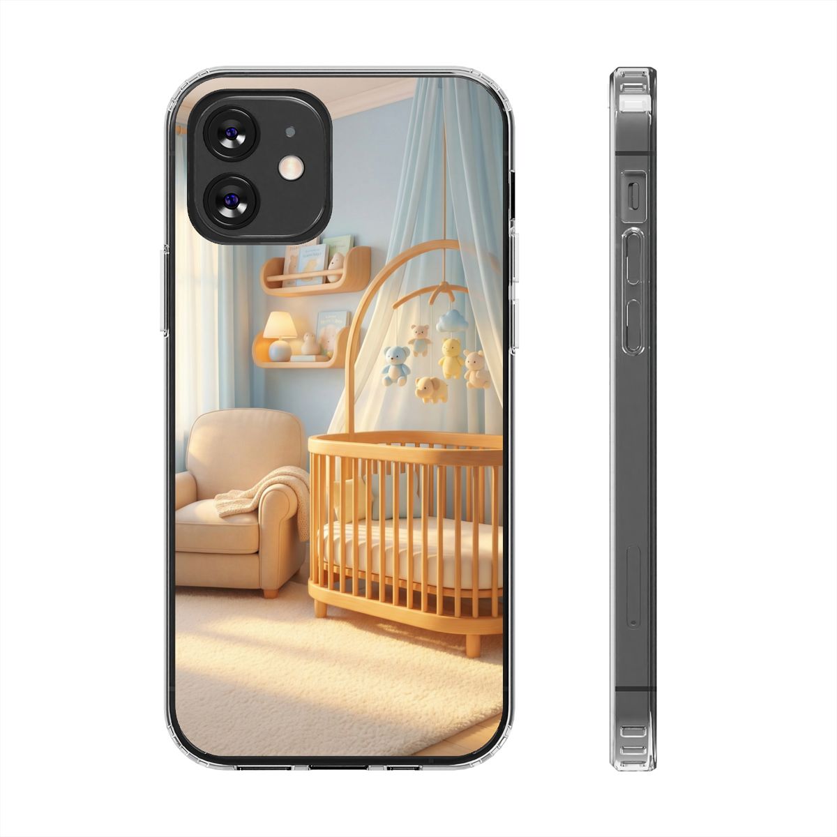 Clear Impact-Resistant Cases - Soft Blue Clear Phone Case...