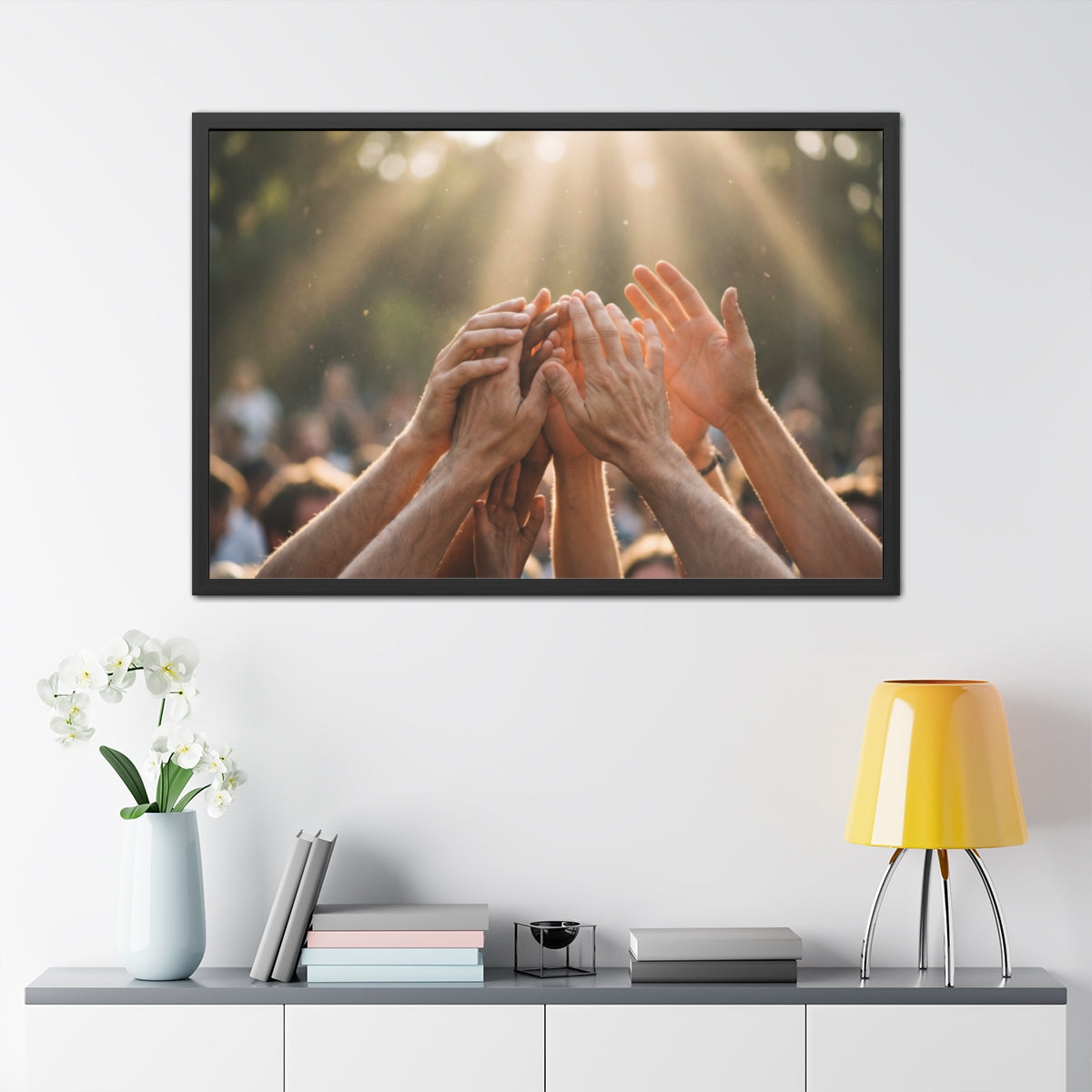 Framed Posters - Golden Rays of Unity Wall Art (10×8, 12×8...