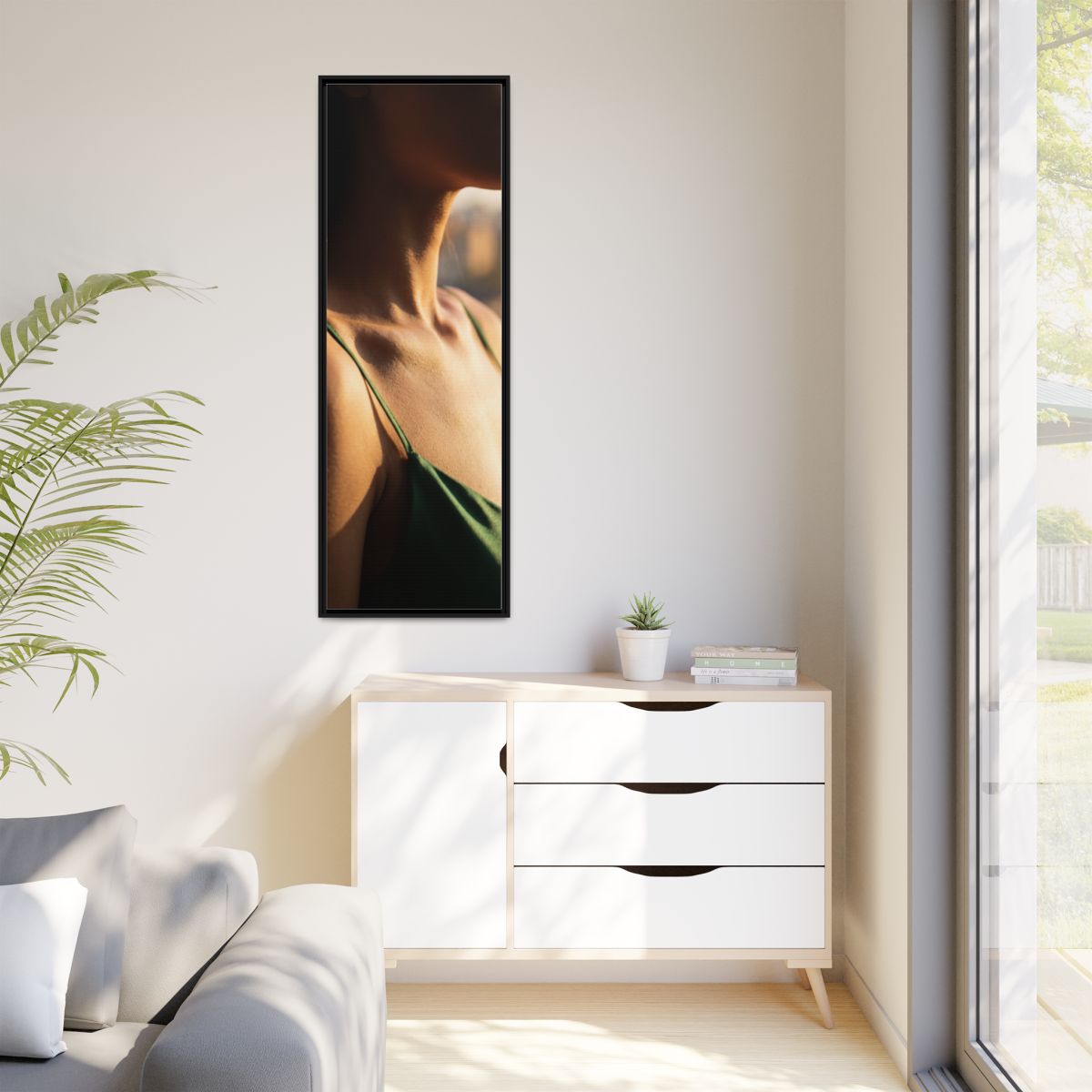 Golden Hour Matte Canvas - Framed Sunset Wall Art — Black /...