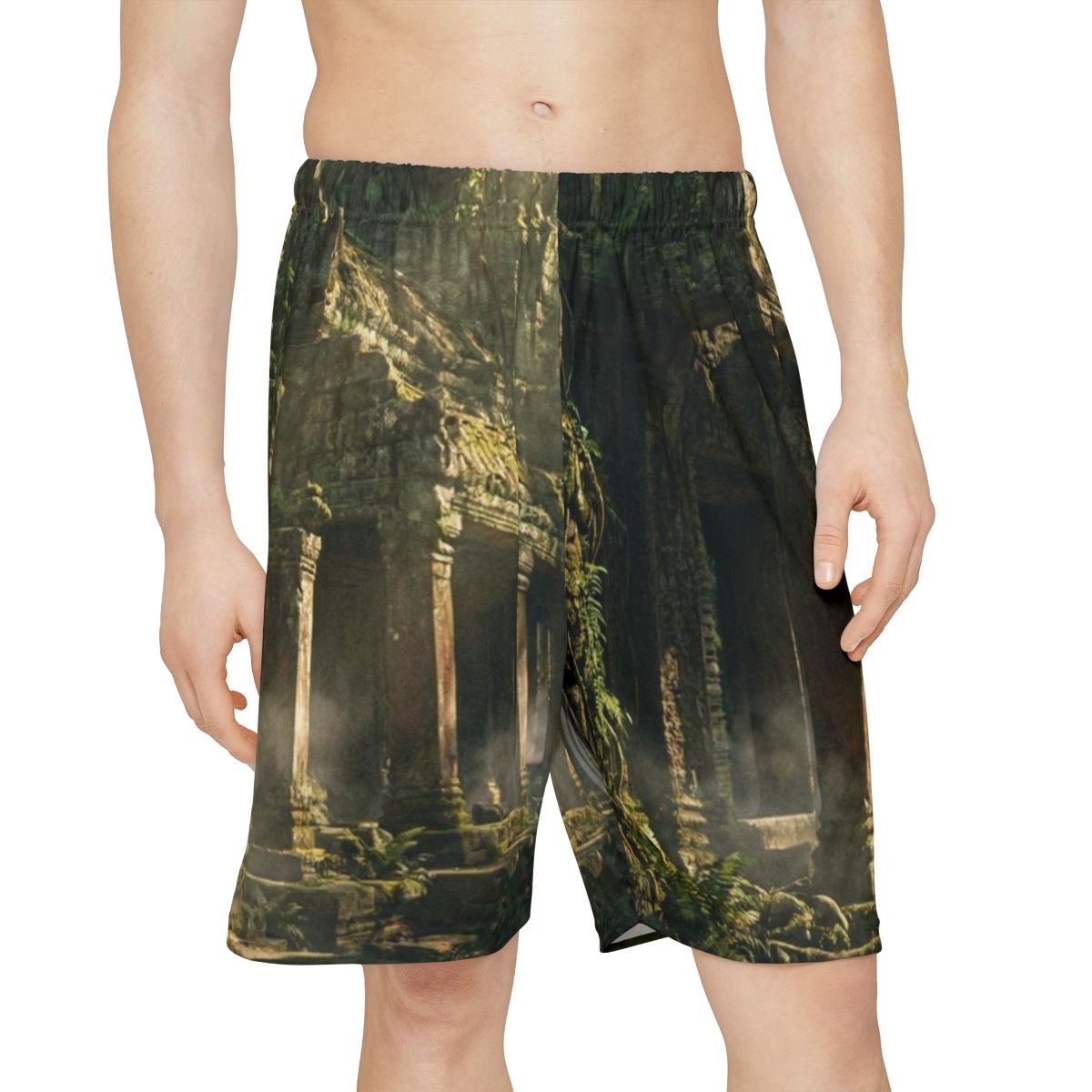 Men's Sports Shorts - Jungle Temple Walk | Echovira Gallery