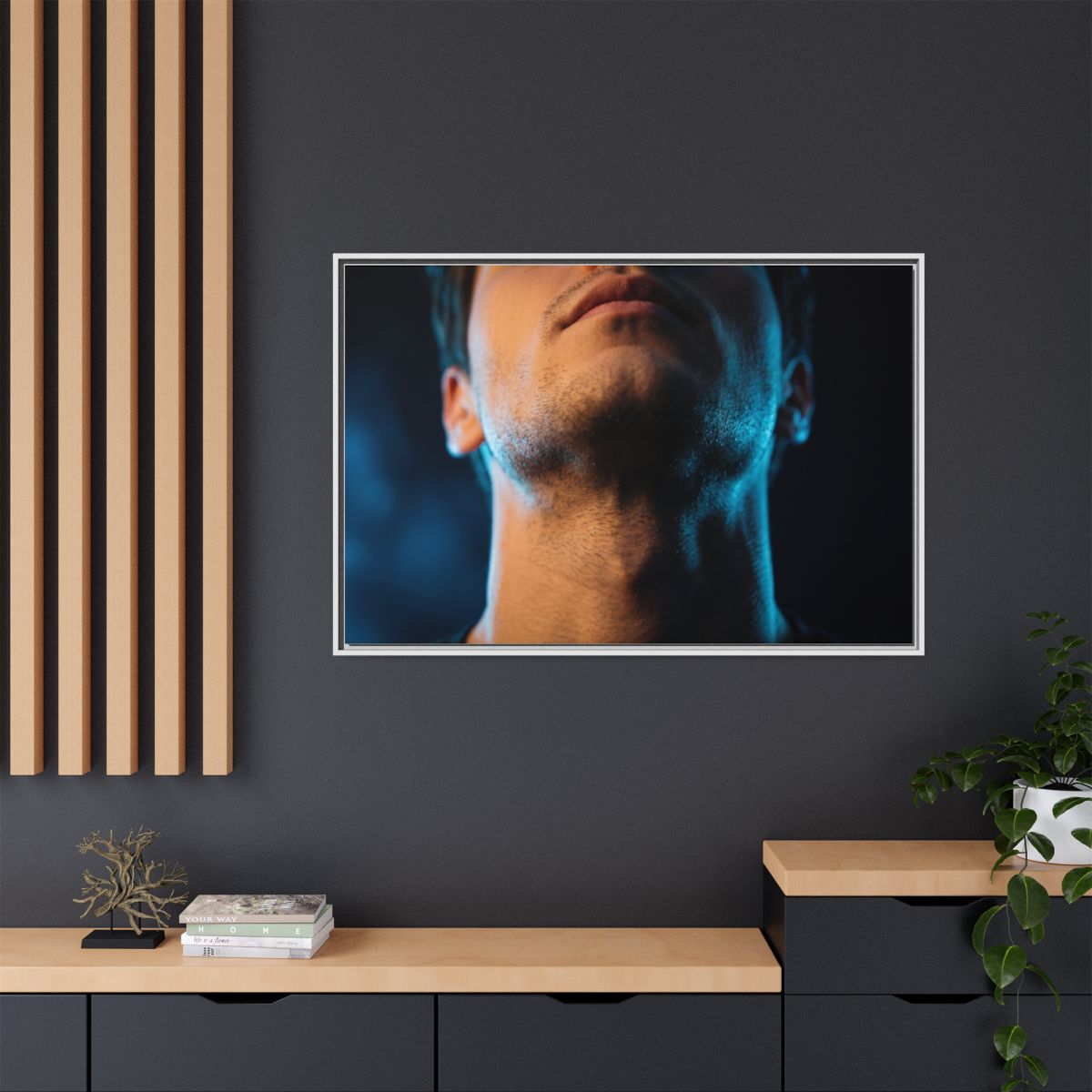 Framed Matte Canvas - Neon Pulse Core — White / 1.25"