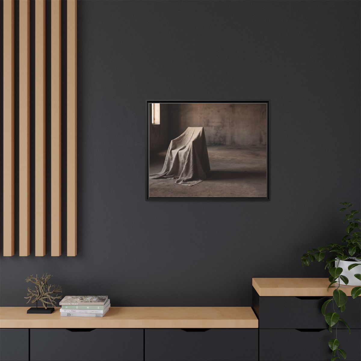 Framed Matte Canvas - Wabi-Sabi Silhouette Art — Black / 1.25"