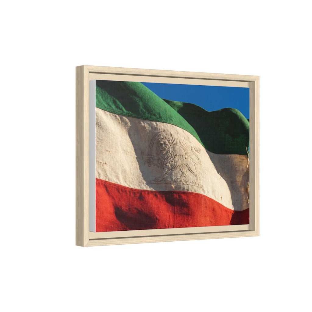 Framed Canvas Art - Distressed Flag — Natural / 1.25"