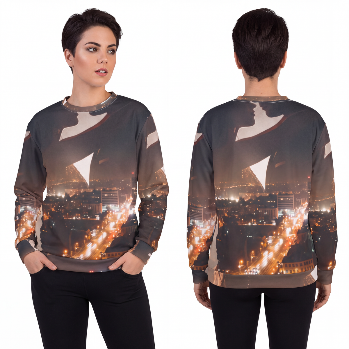 Unisex Sweatshirt - City Twilight Lights | Echovira Gallery