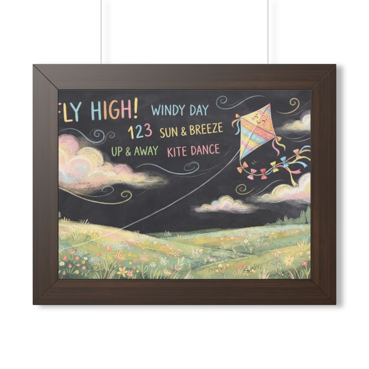 Framed Horizontal Poster - Breeze Meadow — Walnut (14×11......