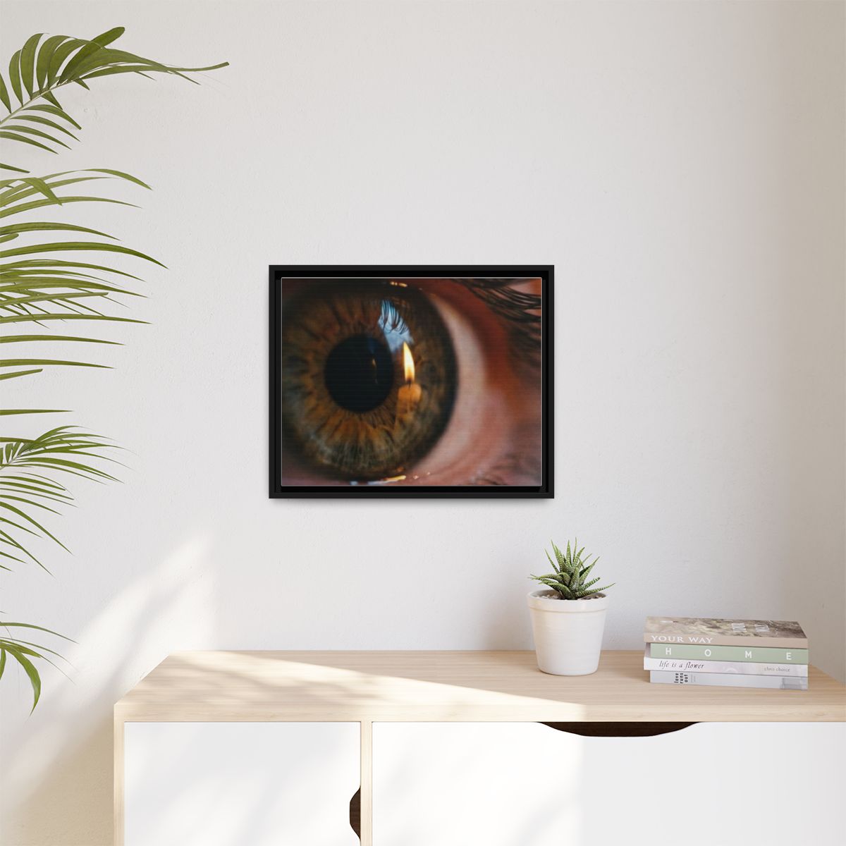 Matte Canvas, Framed - Amber Iris Reflection Fine Art Print...