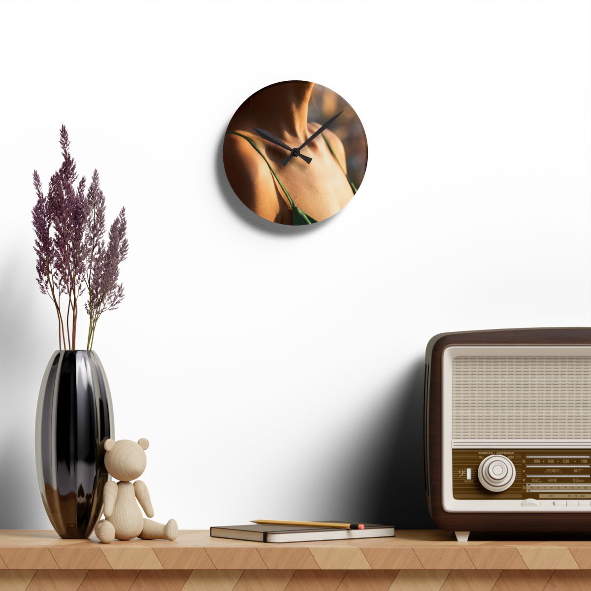 Acrylic Wall Clock - Sun-Kissed Serenity