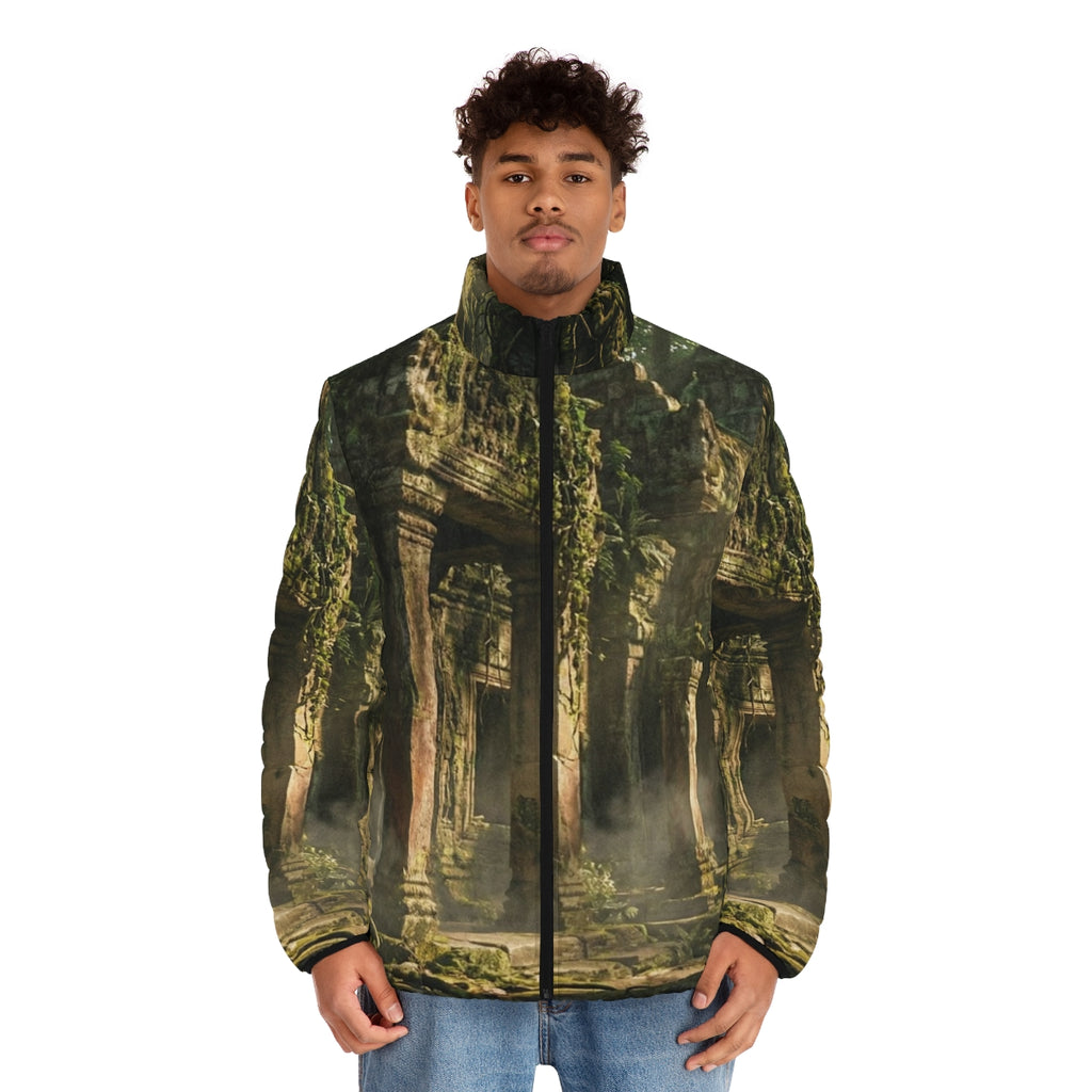 Men's Puffer Jacket - Forest Temple | Echovira Gallery