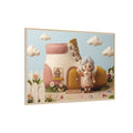 Matte Canvas - Framed Felted Shoe Cottage — Natural / 1.25"...