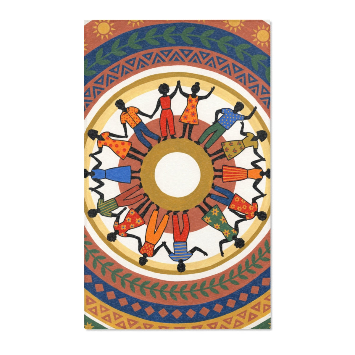 Area Rug - Unity Mandala Folk Art | Echovira Gallery
