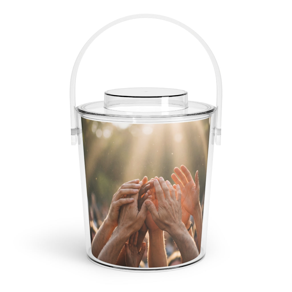 Ice Bucket with Tongs - Golden Rays of Unity Wall Art |...