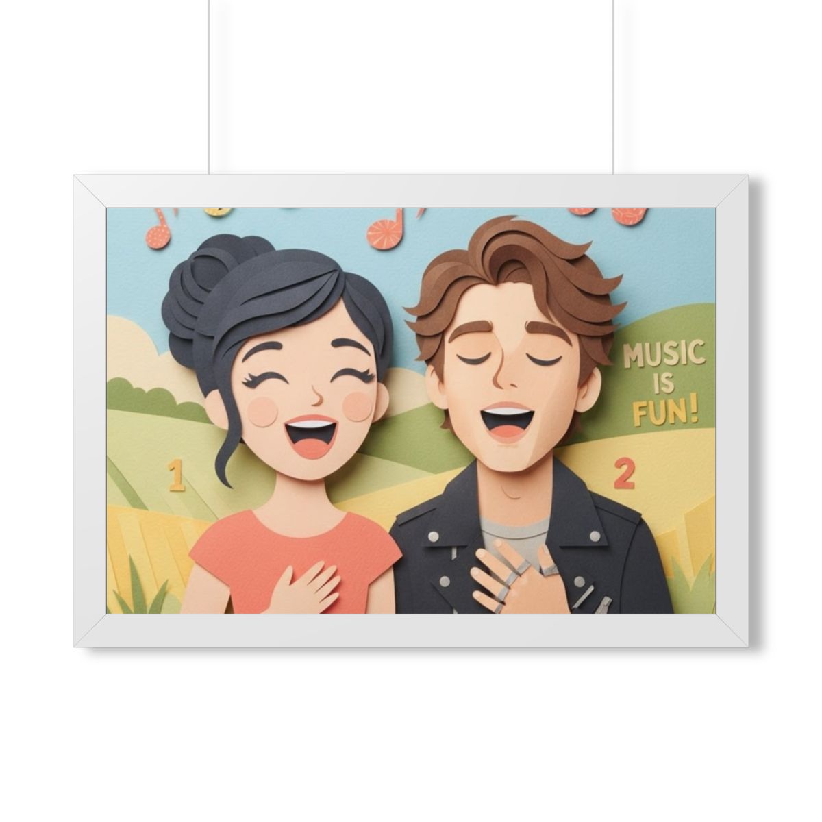 Framed Horizontal Poster - Harmony Horizon — White (14×11......