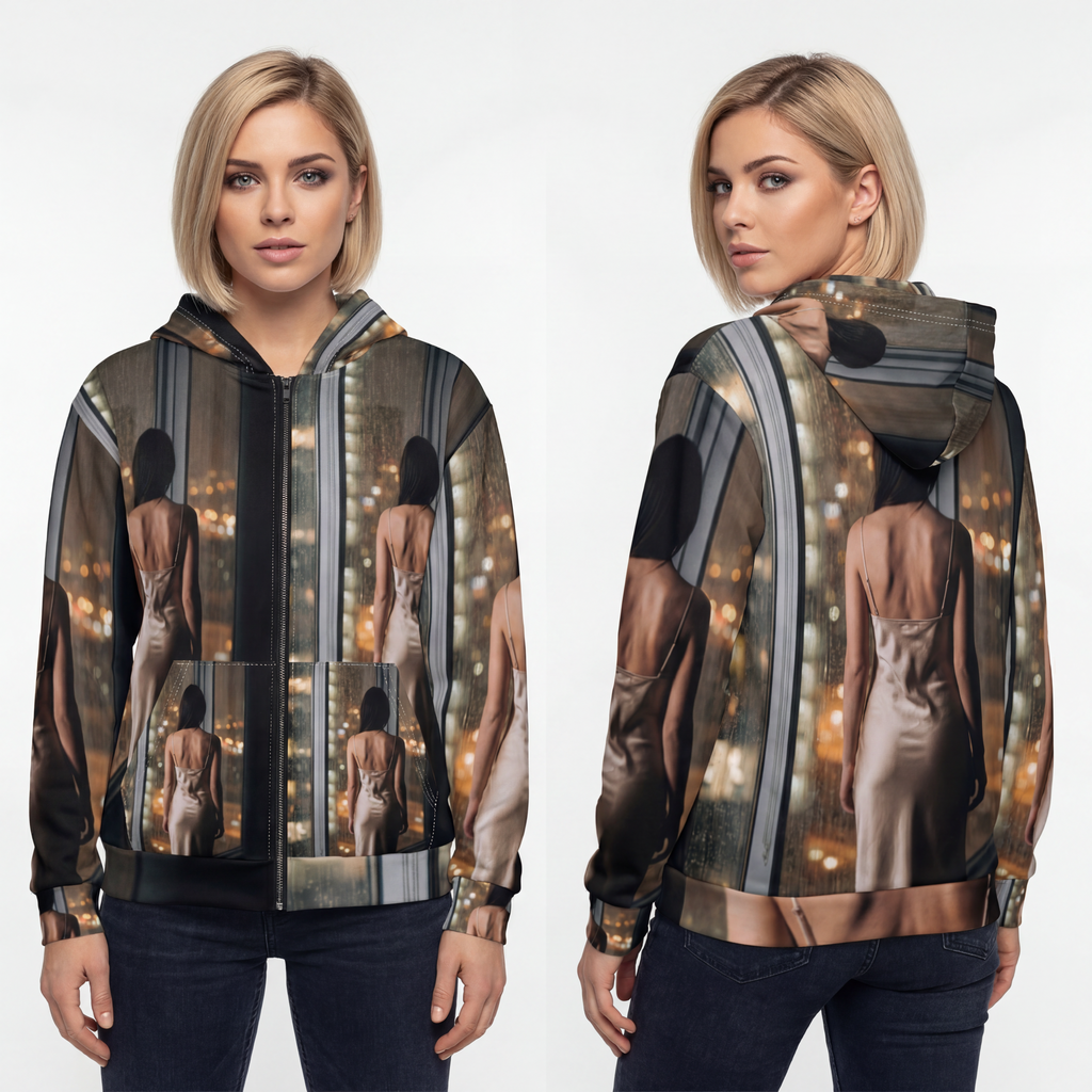 Unisex Zip Hoodie - Midnight Metropolis