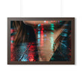 Framed Horizontal Poster - Neon Dreams Rain Portrait —... |...