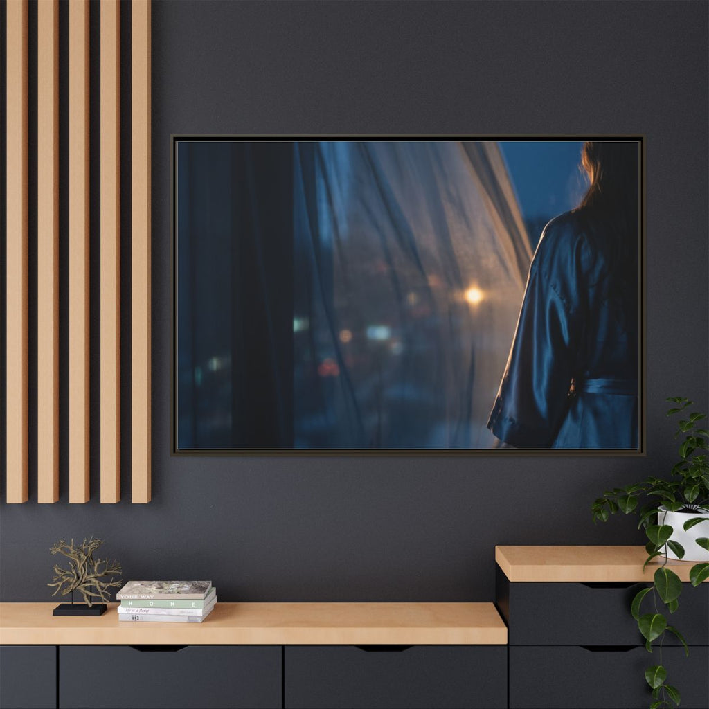 Matte Canvas, Framed - Nocturnal Solitude Silhouette —... |...