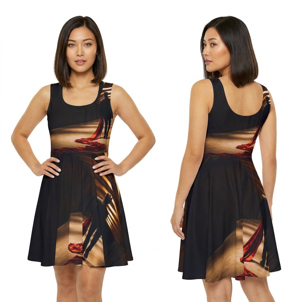 Crimson Corridor Art Women's Skater Dress