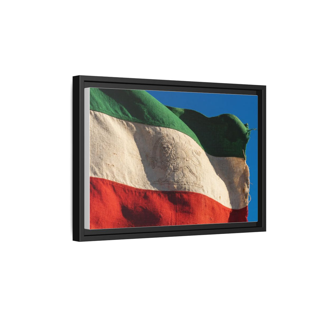 Framed Canvas Art - Distressed Flag — Black / 1.25"
