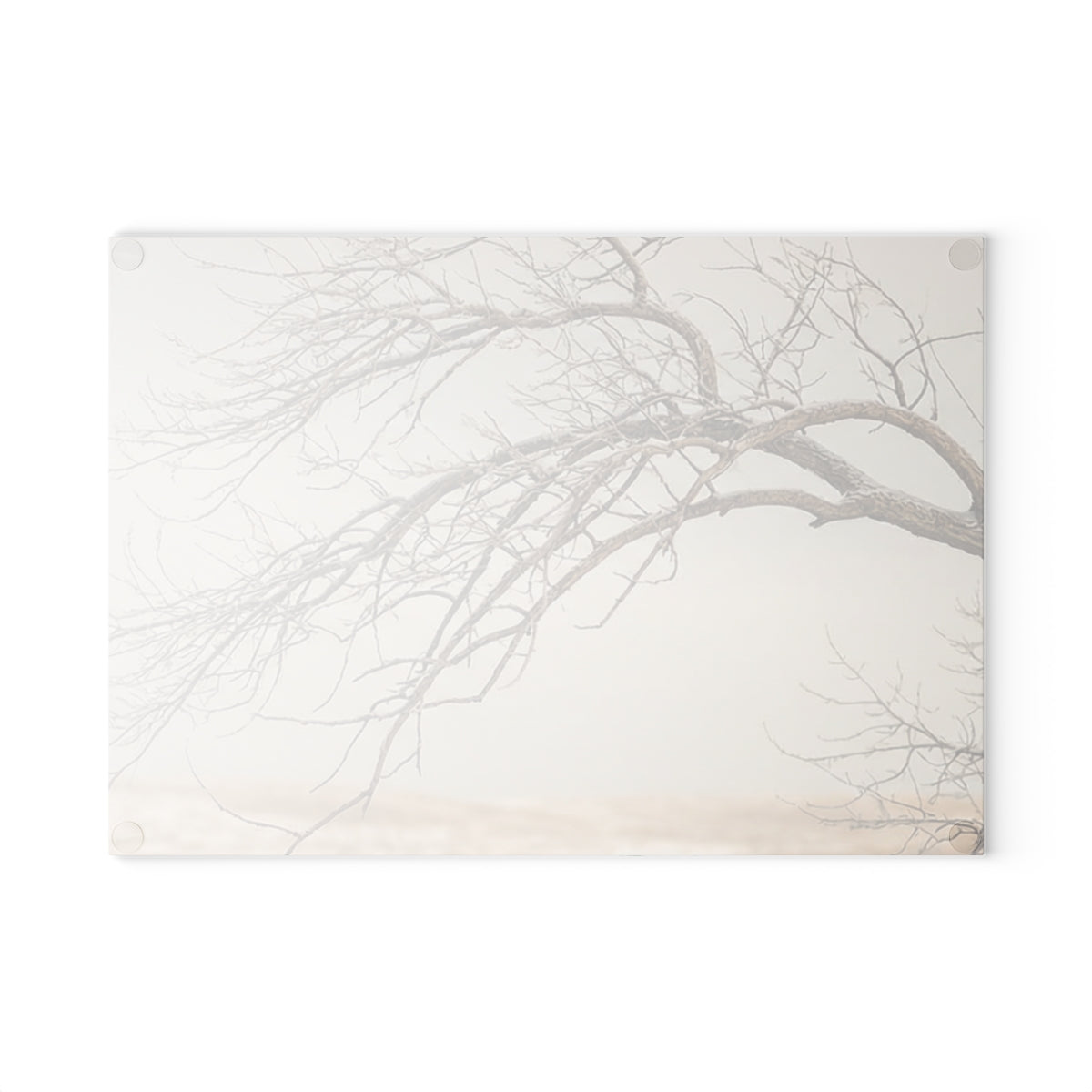 Glass Cutting Board - Winter Branch Solitude Landscape |...