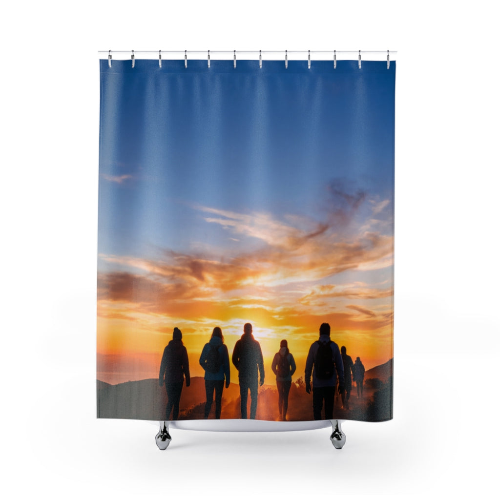 Shower Curtain - Golden Hiker Dawn