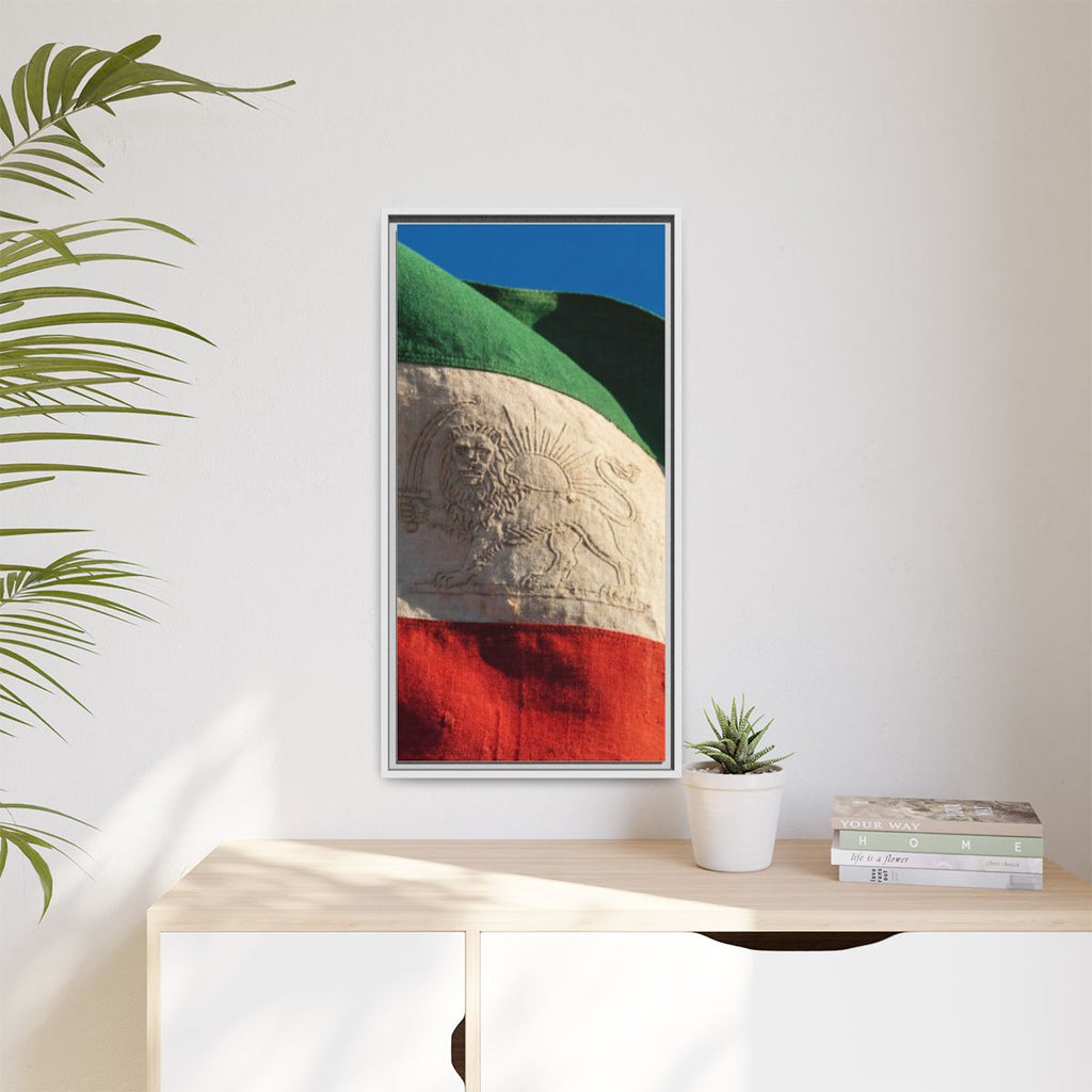 Framed Canvas Art - Distressed Flag — White / 1.25"
