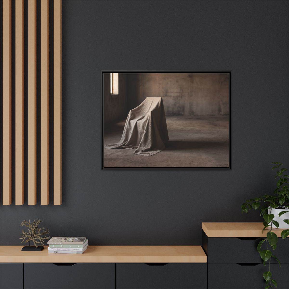 Framed Matte Canvas - Wabi-Sabi Silhouette Art — Black / 1.25"